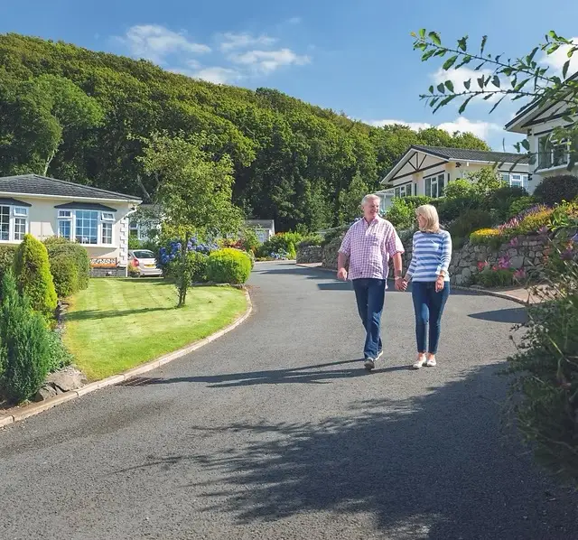 happy couple exploring their new park